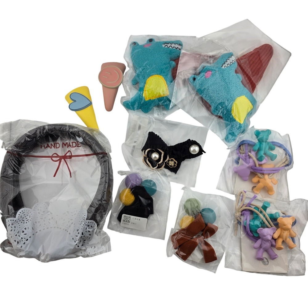 Hair Accessory Lot 10pc Dinosaur Bear Headband Clips NEW Stocking Stuffer Gift
